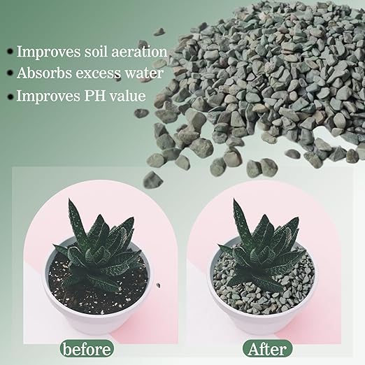 Green Zeolite Rocks Bulk 1345g - Zeolite Granules, Stones for Plants, Succulent Rocks, Cactus Soil Potting Mix