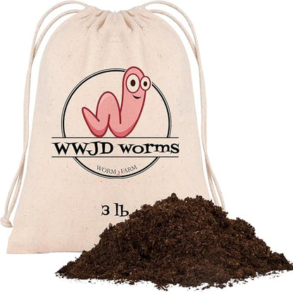 3lb Worm Bedding for Nightcrawlers and Red Wigglers (Worms Not Included) - Vermicompost Bin Worm Bedding for Earthworm Castings - Earthworm Food for Organic Potting Soil Gardening Mix