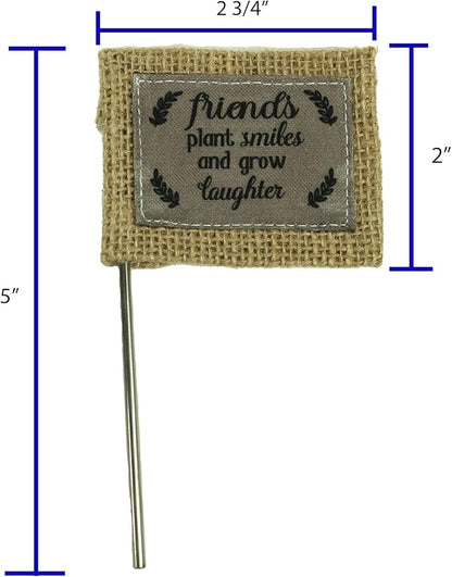 Abbey & CA Gift Friends Plant Smiles Flag Flower Pick