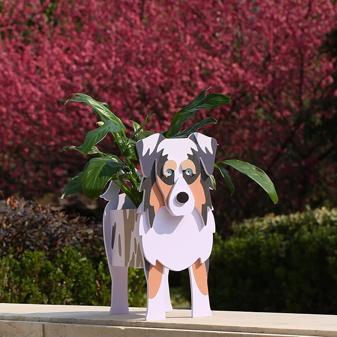 Australian Shepherd Gifts,Australian Shepherd Dog Planter Plant Pot,Cute Dog Flower Pots for Outdoor Garden Decoration,Birthday Gifts for Women,Office Home Decor Small Australian Shepherd