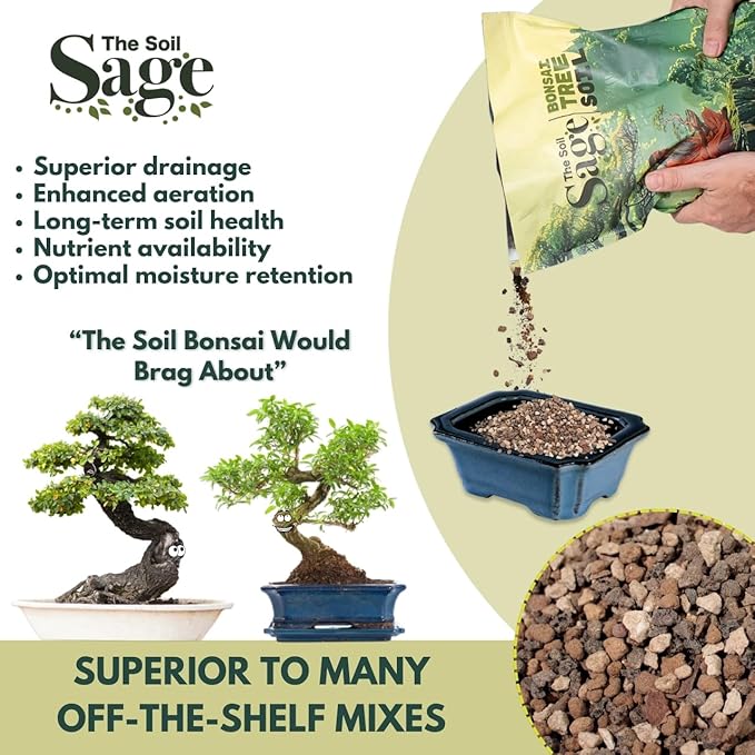 2.5qts Premium Bonsai Mix - U.S.A. Made Ready to Use - Akadama, Pumice, Lava Rock, Fine Pine Bark - Large Bag for All Bonsai Tree - High Drainage Potting, Repotting (Bonsai Soil/2.5 qt)