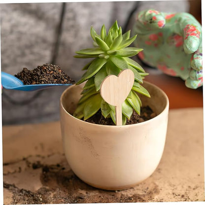 20pcs Wooden Heart Plant Labels - Cute Garden Markers for Potted Plants - Durable Plant Tags for Use