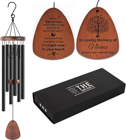 32" Personalized Memorial Wind Chimes, Sympathy Wind Chimes Gift for The Loss of A Loved one, Home Decor Outdoor Garden, Soothing Melodic Tones with Mute Option.