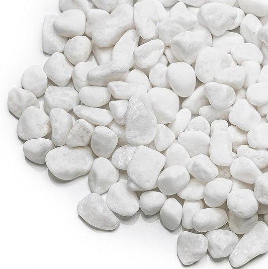 Onlyfire 2lb White Pebbles,1/5" Natural Decorative River Rocks Aquarium Gravel for Indoor Plants, Vases, Succulents and Outdoor Garden Landscaping