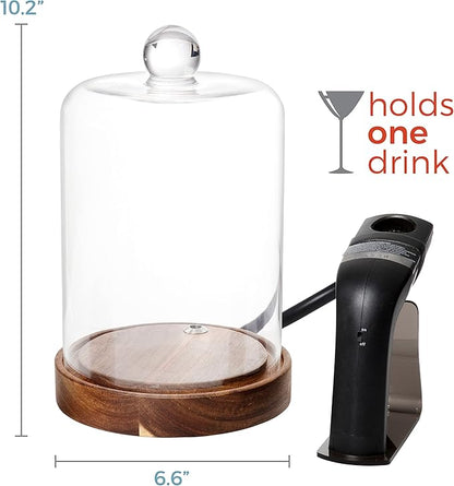 Crafthouse by Fortessa Individual Mini Glass Smoke Cloche for Cocktails/Charcuterie/Drinks/Food with Handheld Smoker, 3 Pieces, Clear (CFH.5.9211)