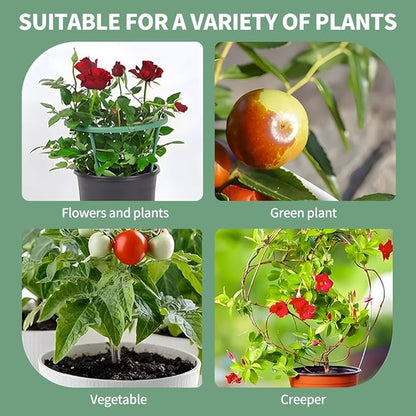 12 Pack Plant Support Stake,Half Round Plant Support Ring with 20 Pcs Clips,Plastic Plant Cage Plant Cage Holder for Small Plant Flower Vegetable,Indoor Leafy Plants(green,Size:9.45 x 5.51inch)
