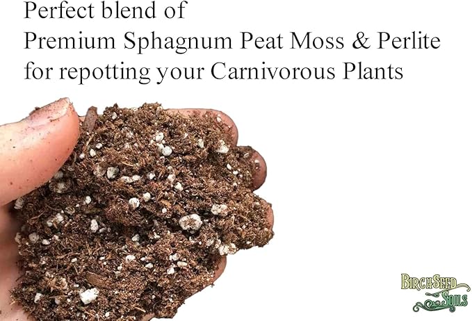Carnivorous Plant Soil Mix – 1 Quart Bag – Premium Blend of Perlite & Peat Moss – Ideal for Venus Flytraps, Pitcher Plants, Sundews & Other Carnivorous Species – Ready to Use, Natural, Resealable Bag