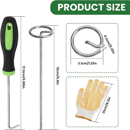 50 Pcs Landscape Fabric Pins, Heavy Duty Galvanized Steel Garden Staples, Galvanized Circle Top Garden Stakes, Professional Weed Barrier Stake, Metal Yard Staple for Plant Cover, Lawn, Fence, Tent ﻿