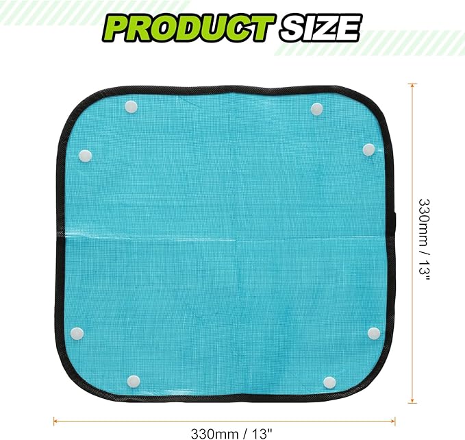 HARFINGTON Repotting Mat 13" x 13" PE Cloth Waterproof Plant Repotting Mat Foldable Portable Gardening Potting Tray with Plastic Buckle for Indoor Plant Change Soil Watering, Blue