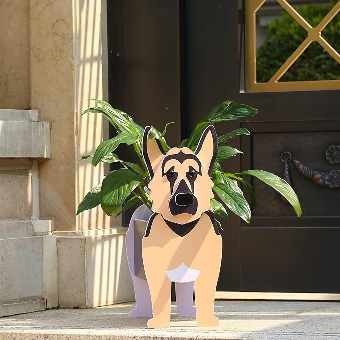 German Shepherd Gifts,German Shepherd Dog Planter Plant Pot,Cute Dog Flower Pots for Outdoor Garden Decoration,Birthday Gifts for Women,Office Home Decor Small German Shepherd
