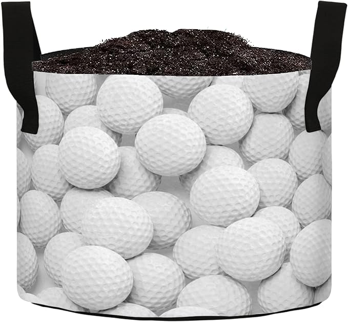 5 Gallon White Golf Balls Breathable Grow Bag Thickened Heavy Duty Plant Pot Containers with Handles for Tomato Potato Fruits Vegetables Flowers
