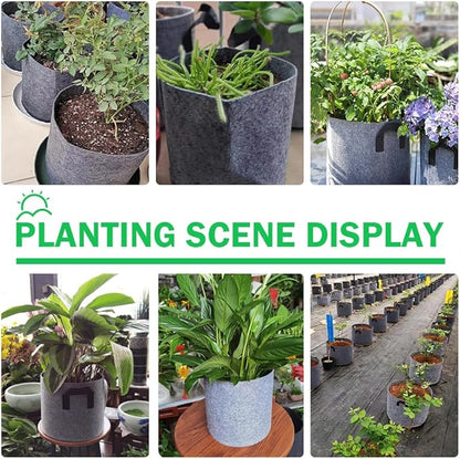 5pcs Grow Bags, Premium Nonwoven Aeration Fabric Planting Pots with Handles, Thickened and Heavy Duty for Vegetables Flowers Fruits, Indoor & Outdoor Gardening Nursery (7 Gallon)