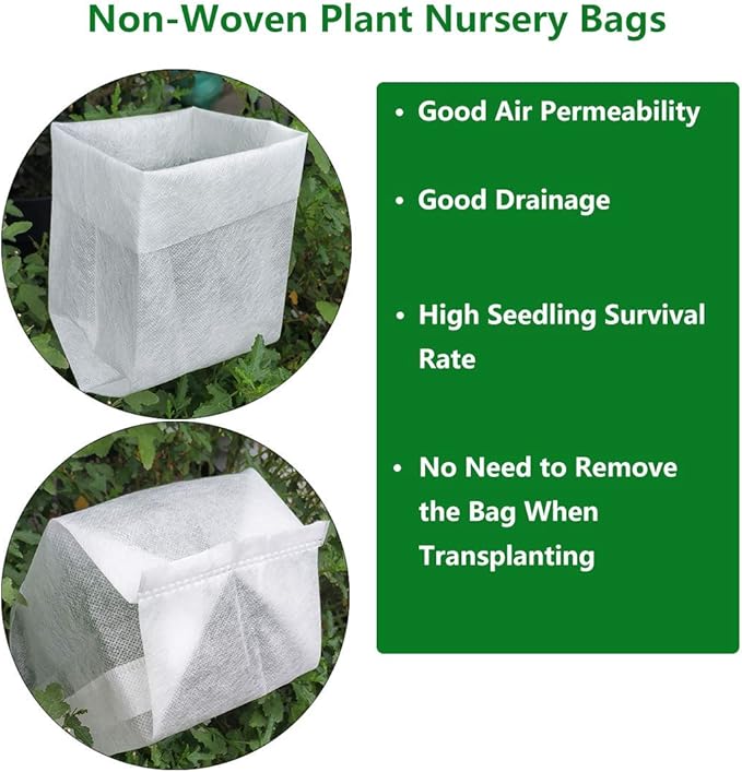 Belit Large Non-Woven Plant Nursery Bags, 30 Pcs Grow Bags Seedling Pots Container for Tree,Vegetable, Flower, Plant Grow (12.6"x13.4")