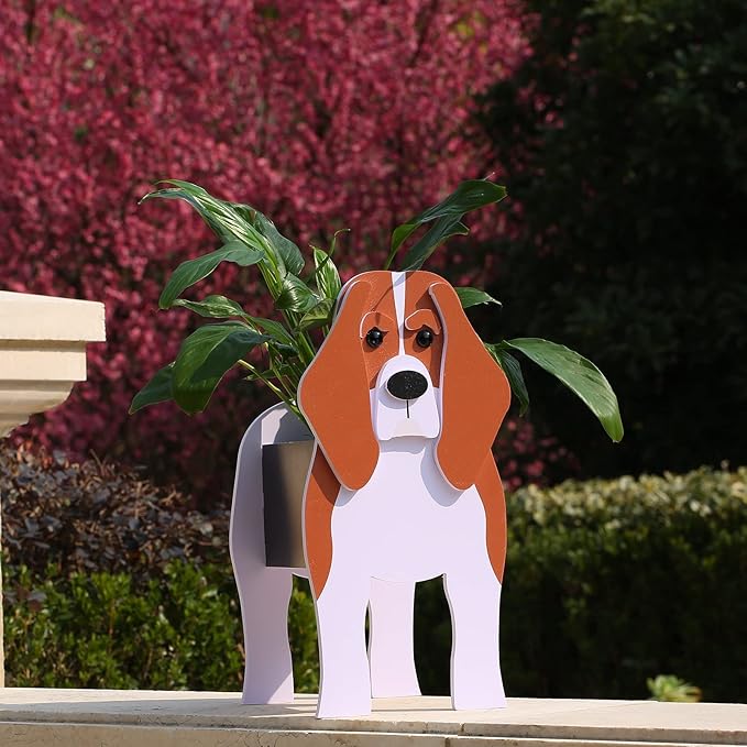 Beagle Gifts for Women,Beagle Dog Planter Outdoor Plant Pot,Cute Dog Flower Pots for Garden Decoration,Birthday Gifts for Women,Plant Container Holder Small Beagle