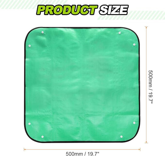 HARFINGTON 3pcs Repotting Mat 19.7" x 19.7" PE Cloth Waterproof Plant Repotting Mat Foldable Portable Gardening Potting Tray with Plastic Buckle for Indoor Plant Change Soil Watering, Green