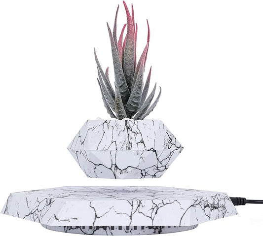 Levitating Plant Pots Floating Hanging Planter for Small Plants. Elevate Your Space Level with The Floating Plant Pot – Stunning Home and Office Deco (White)