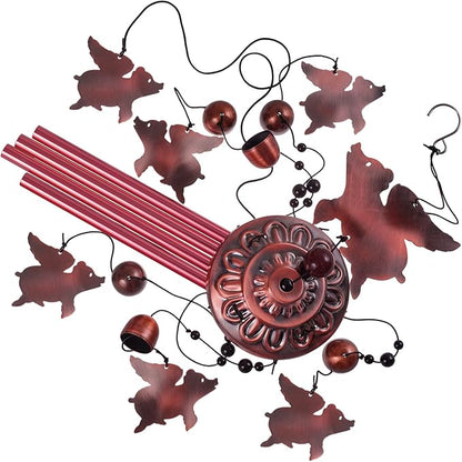 Fly Pigs Wind Chimes Outdoor Decor - with 4 Tubes 7 Pigs Wind Chime, Mobile Romantic Flying Pigs Wind Catcher, Garden Pigs Windchimes for Home, Mom Gifts, Balcony, Tree, Festival, Garden Decoration
