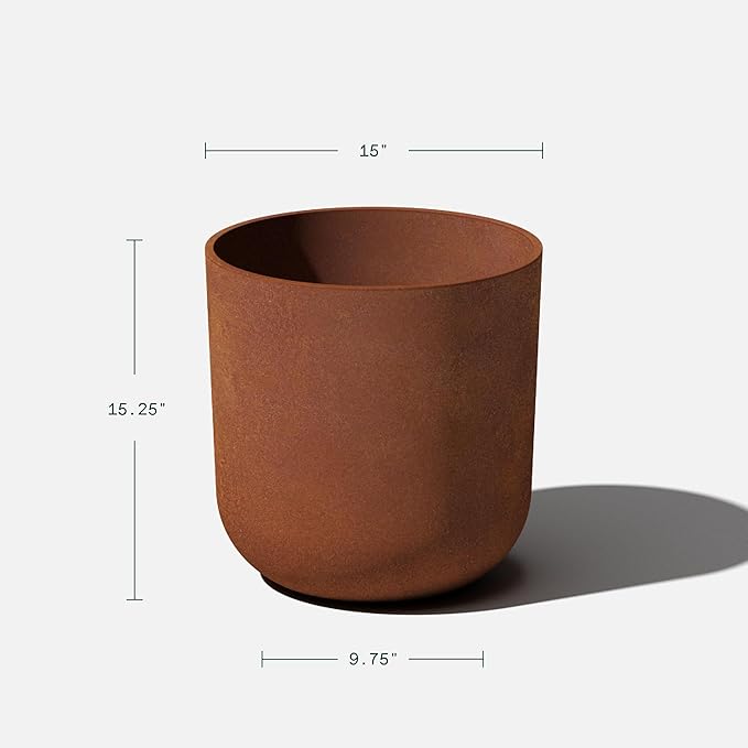 Veradek Patina Series Kona Planter - Round Planter for Outdoor Porch/Garden | Naturally Rusting Planter for All-Weather Use
