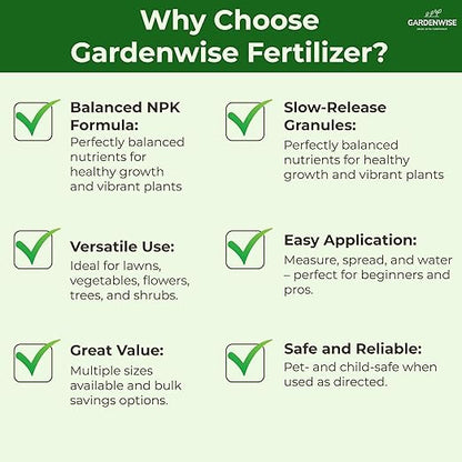 13-13-13 Slow Release Granular Fertilizer – All Purpose Plant Food 13 13 13 for Outdoor Grass, Vegetables, Roses, Flowers, Shrubs, Trees. Lawns, Gardens, Potted Plants (1 Quart)