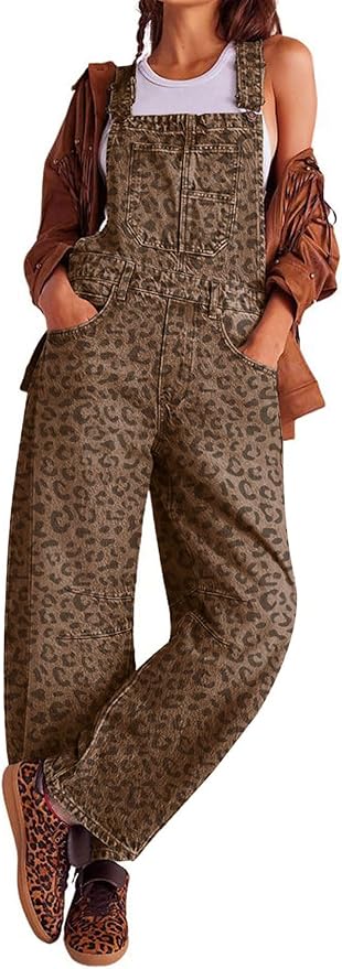 loveimgs Women Y2k Baggy Barrel Jeans Overalls Wide Leg Denim Pants Bib Overalls Jumpsuit Boyfriend Patchwork Jeans