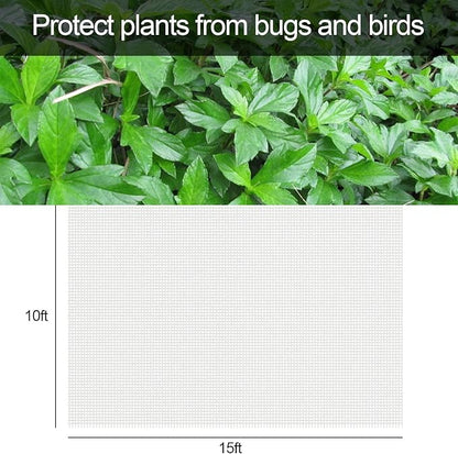 Alpurple Insect Bird Barrier Netting Mesh-10 x 15 Feet Garden Bug Netting Plant Cover for Protect Plant Fruits Flower from Insect Bird Eating