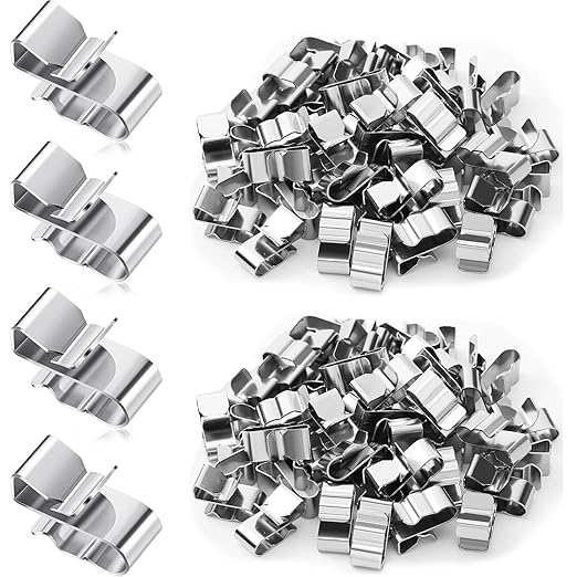 altivox Trailer Frame Wire Clips, 304 Stainless Steel Clips 200 Pcs Metal Cable Clips Double Wire Trailer Wire Clips Wire Clamps for PV Wiring Boat Cable, Boat Trailer