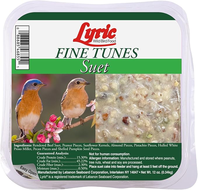 Lyric Fine Tunes No Waste Wild Bird Seed Suet Cakes for Wild Birds, 9 lb (Pack of 1)