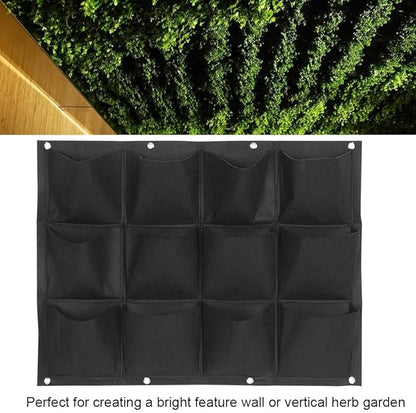 Plant Grow Bag for Vertical Gardening with 12 Pockets, Wall-Mounted Hanging Planter for Flowers and Vegetables, Felt Planting Bag for Indoor Outdoor Balcony and Patio Use in