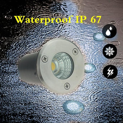 6 Pack 3W Blue LED Well In Ground Landscape Lights IP67 Waterproof for Outdoor Lighting, Garden, Yard, Patio, Driveway, Deck, Step, Pathway, Low Voltage 12V 24V DC AC