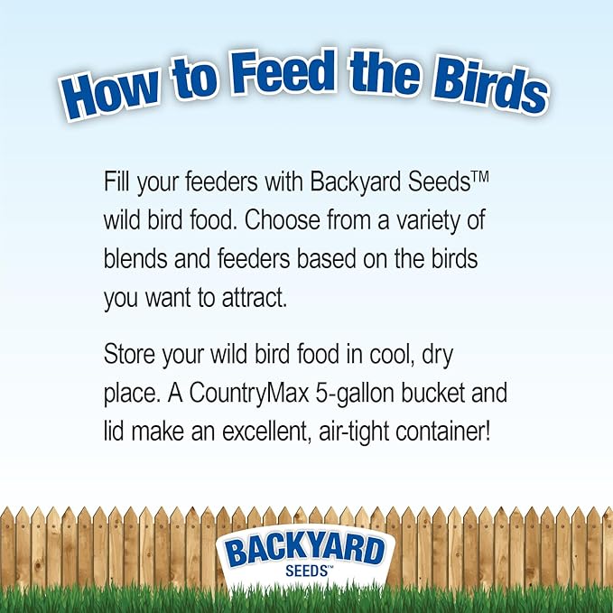 CountryMax Backyard Seeds Berries 'n Nut Blend Bird Seed Mix 20lbs - Premium Seeds, Nuts & Cranberries, Medium Bag of Wild Bird Food