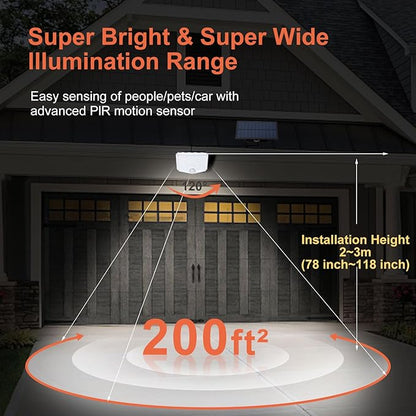 153 LED Solar Wall Lights, 180° Beam Angle Security Lights Outdoor with Remote, Motion Sensor Lights with 3 Modes, Waterproof Flood Lights for Porch, Patio,Yard,Garage, 4 Pack