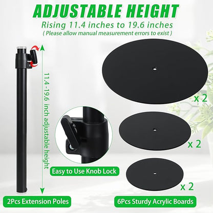 Adjustable Plant Risers for Inside Pots, 11-20" Rise Planter Insert Filler for Large Pots, Plant Lift Inserts Pot Risers for Indoor Outdoor Tall Taper Planter Container (6" 8" 10" Base Top, Set of 2)