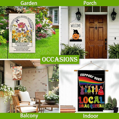 Hafhue You Would Make Great Fertilizer Cute Garden Flag, 12 x 18 Inch Double Sided Holiday Outdoor Farmhouse Lawn Decor Flag, Dinosaur Skeleton Yard Flag Gift for Planting Lover, Fall Outdoor Décor