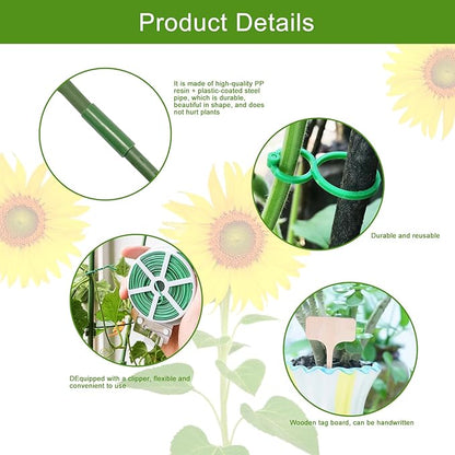 Adjustable Monstera Plant Stakes 27.56" (6 Pack) - Detachable Reusable Supports for Climbing & Potted Plants 10-45" Tall, Indoor/Outdoor Garden Stakes