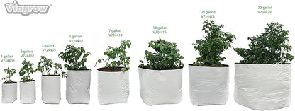 Viagrow Grow Bags Thick Plastic Grow Bags for Potting, Seedlings, Rootings, 1 Gallon 100 Pack, White