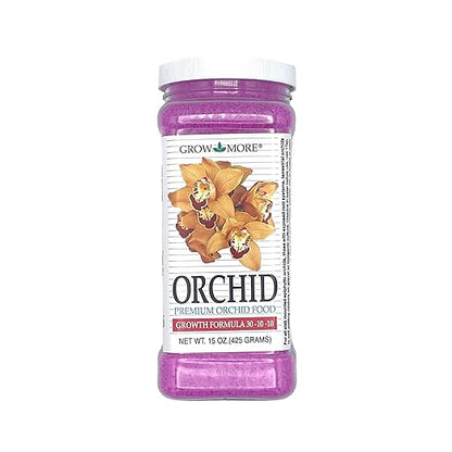 Grow More Premium Growth Formula 30-10-10 Orchid Food Fertilizer - 15oz Water Soluble, High Nitrogen Orchid Fertilizer for Robust Growth & Vibrant Blooms