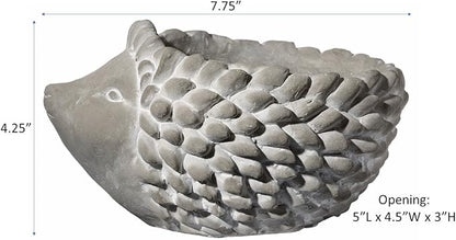 Classic Home and Garden Cement Buddies Animal Planter - Cute Desk Decoration - UV Coated Animal Vase w/Removable Drain Plug - Succulent Planter for Indoor/Outdoor Use (Hedgehog, Natural, Large)