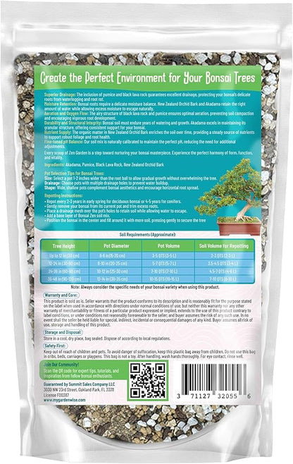 Zen Garden Bonsai Soil Mix – Fast-Draining & Organic for Junipers, Pines, and Drought-Tolerant Bonsai Trees – Handcrafted in The USA with Japanese Akadama & Pumice (10 quarts)