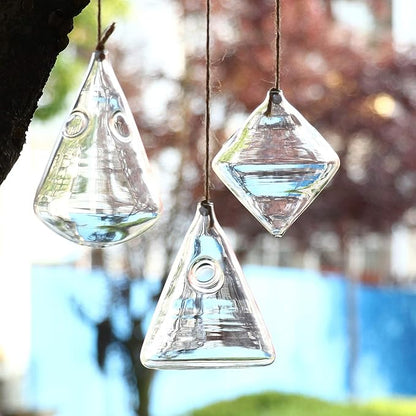 Kingbuy Hanging Glass Terrarium Propogation Planter Geometric Vase with Strings for Propagation Hydroponic Plant Home Garden Decor, 3 Type