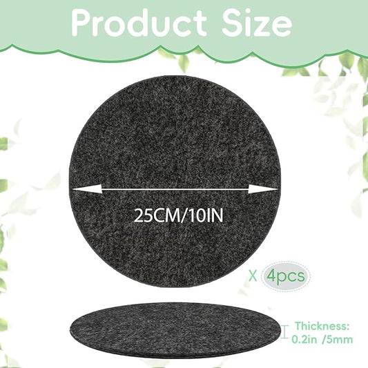 10 Inch Felt Plant Coasters, 4 Pcs Extra Thick Large Planter Coaster, Absorbent Fabric Plant Mats, Plant Coasters for House Plants