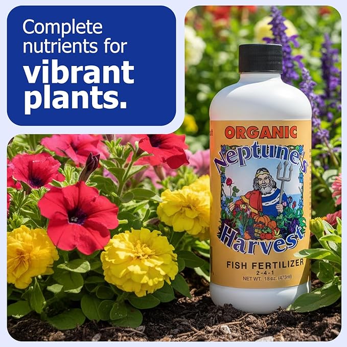 Neptune's Harvest Fish Fertilizer (2-4-1) - 18oz Pint - Organic Liquid Plant Fertilizer - Fish Hydrolysate for Vegetables, Flowers, Fruit, Trees, Grass - Indoor and Outdoor Plant Food