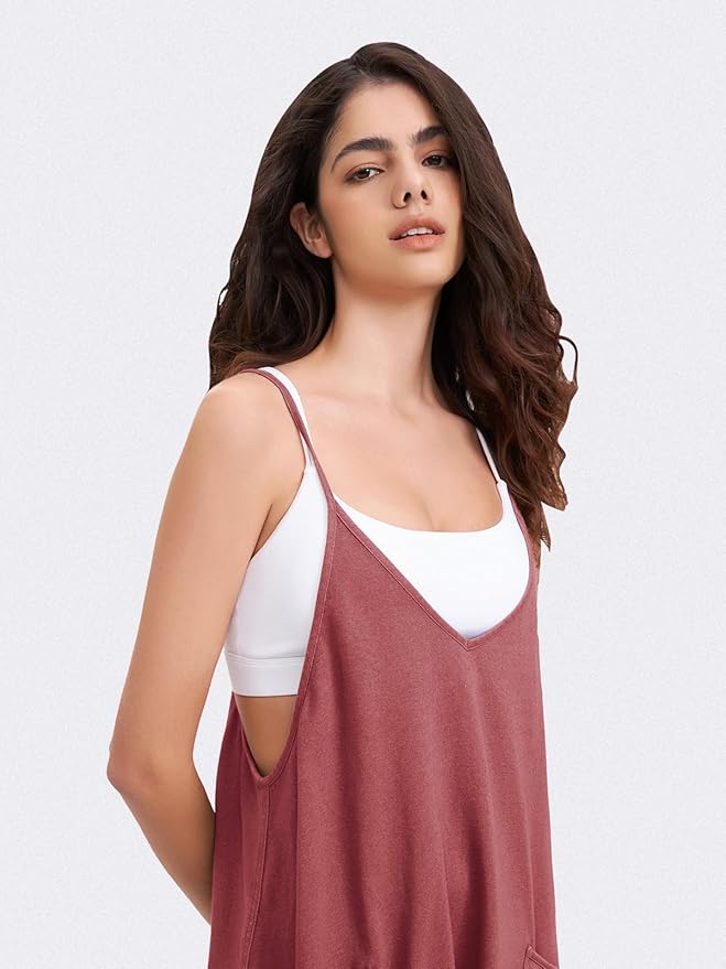 EXLURA Womens Casual Summer Jumpsuits 2026 Romper Bib Outfits Beach Vacation Denim Trendy Fashion Overalls with Pockets