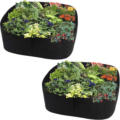 Planting Grow Bag,Felt Fabric Raised Planting Bed,Raised Garden Bed Planter Breathable Planting Container Rectangle Growing Pot (Black - 2ft*2ft- 2Pack)