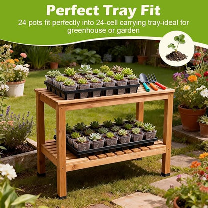 120 Packs Square Clear Nursery Pots with Drainage, 2.7 Inch Plastic Seedling Pots for Indoor Plants, Thickened Small Transplant Pot for Seed Starting Succulents Vegetables Lettuce Flowers