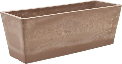 Arcadia Garden Products PSW U45TP Plastic/Stone/Wood Composite Simplicity Window Box, No Drainage Hole (Drillable), 17.5" x 7" x 6", Taupe