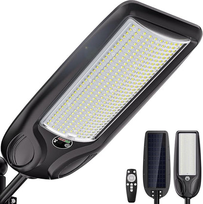 10000W Solar Street Lights Outdoor, Heavy Duty Solar Powered LED Flood Light Outside, Commercial Parking Lot Lighting Dusk to Dawn, Motion Sensor with Remote Waterproof for Garage, Pathway