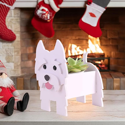 Westie Dog Planter Plant Pot, Cute Animal Flower Pots for Outdoor Garden Decoration, Gifts for Dog Lovers Women, Plant Container Holder Office Home Decor Gift Westie