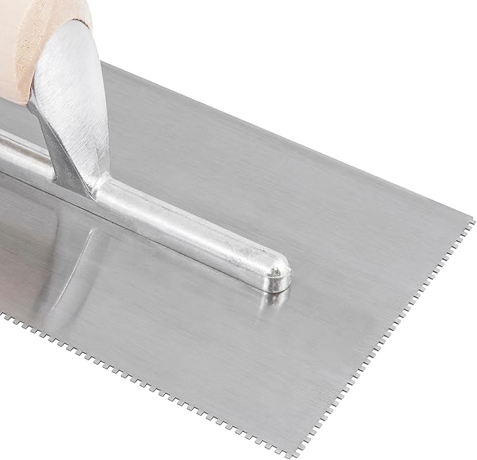 Capitol 115110 Professional Flooring Adhesive Trowel-1/16” x 1/16” x 1/16” Square-Notch, Silver/Light Wood
