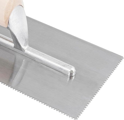 Capitol 115110 Professional Flooring Adhesive Trowel-1/16” x 1/16” x 1/16” Square-Notch, Silver/Light Wood