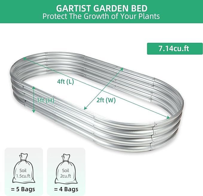 Raised Garden Bed (1, 4×2×1ft)